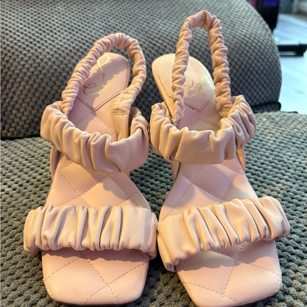 Sam Edelman Blush Ruffled Sandals